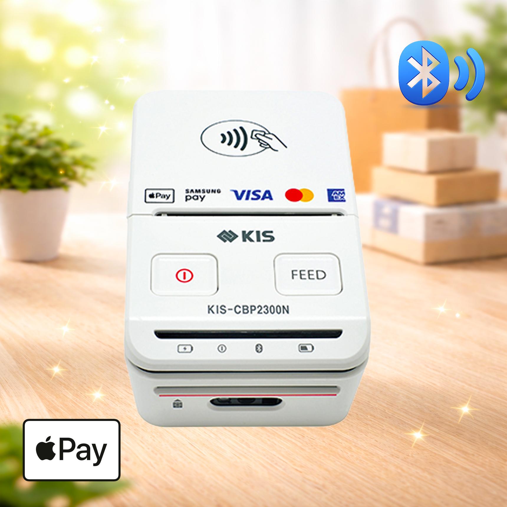 KIS-CBP2300N 스마트폰 블루투스 카드단말기 프린터 애플 삼성 카카오페이 KIS정보통신 오늘얼마